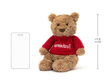 Bartholomew Bear with Personalised Red Jumper