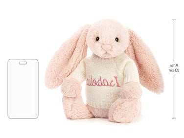 Bashful Blush Bunny with Personalised Cream Jumper