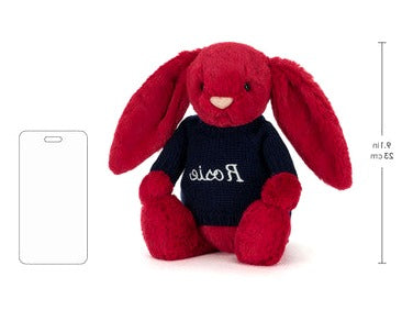 Bashful Luxe Bunny Scarlett with Personalised Navy Jumper
