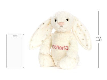 Bashful Twinkle Bunny with Personalised Cream Jumper