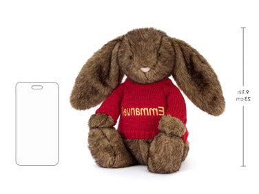 Hoppleston Luxe Bunny with Personalised Red Jumper