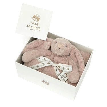 Personalised Bashful Luxe Bunny Rosa Blankie