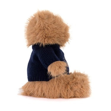 Bartholomew Bear Bouffant with Personalised Navy Jumper