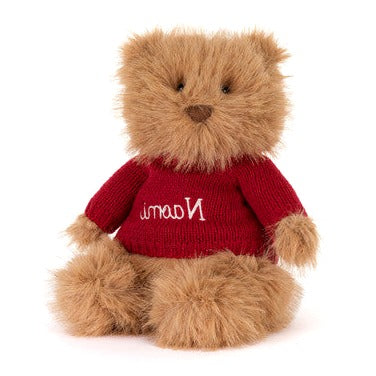 Bartholomew Bear Bouffant with Personalized Red Jumper
