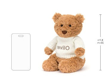 Bartholomew Bear with Personalised Cream Jumper