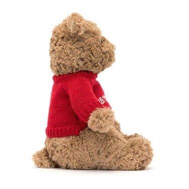 Bartholomew Bear with Personalised Red Jumper