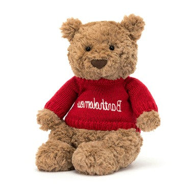 Bartholomew Bear with Personalised Red Jumper