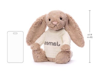 Bashful Beige Bunny with Personalised Cream Jumper