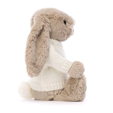Bashful Beige Bunny with Personalised Cream Jumper