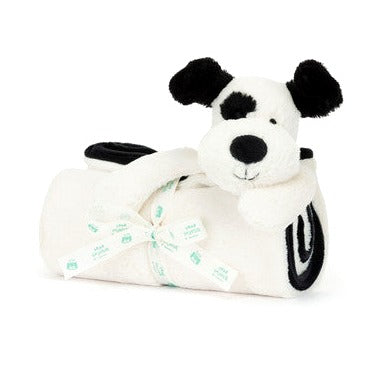 Bashful Black & Cream Puppy Blankie