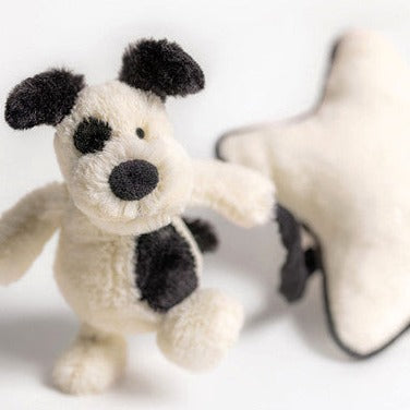 Bashful Black & Cream Puppy Musical Pull