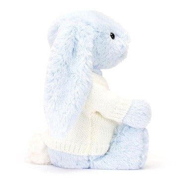 Bashful Blue Bunny with Personalised Cream Jumper