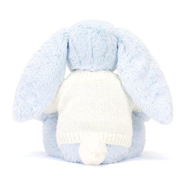 Bashful Blue Bunny with Personalised Cream Jumper