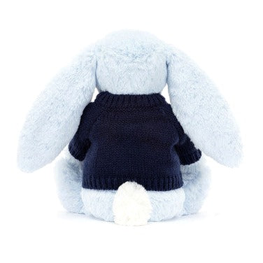 Bashful Blue Bunny with Personalised Navy Jumper
