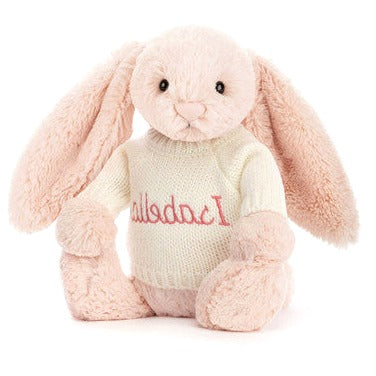 Bashful Blush Bunny with Personalised Cream Jumper