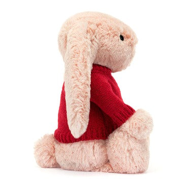 Bashful Blush Bunny with Personalised Red Jumper