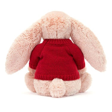 Bashful Blush Bunny with Personalised Red Jumper