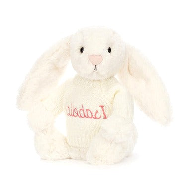 Bashful Cream Bunny with Personalised Cream Jumper