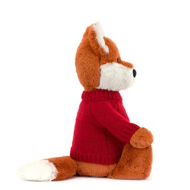 Bashful Fox Cub with Personalised Red Jumper