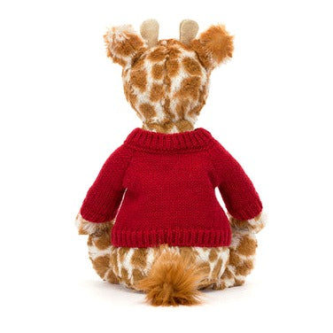 Bashful Giraffe with Personalised Red Jumper