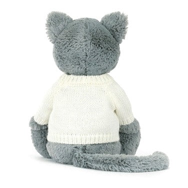 Bashful Kitten with Personalised Cream Jumper