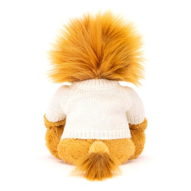 Bashful Lion with Personalised Cream Jumper