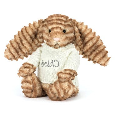 Bashful Luxe Bunny Juniper with Personalised Cream Jumper