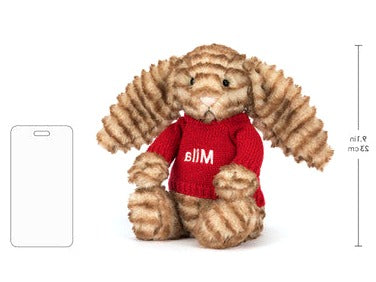 Bashful Luxe Bunny Juniper with Personalised Red Jumper