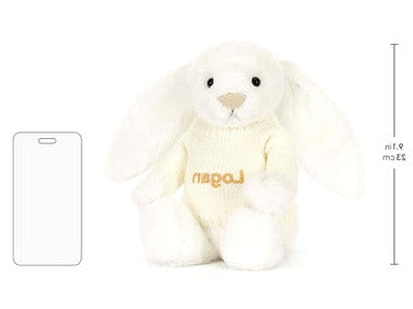 Bashful Luxe Bunny Luna with Personalised Cream Jumper