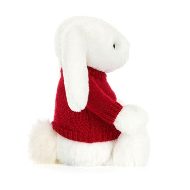 Bashful Luxe Bunny Luna with Personalised Red Jumper