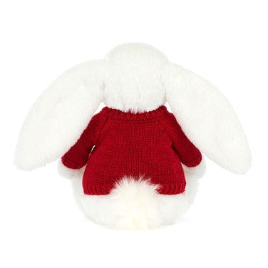 Bashful Luxe Bunny Luna with Personalised Red Jumper