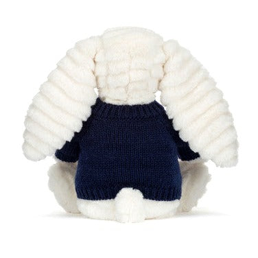 Bashful Luxe Bunny Nimbus with Personalised Navy Jumper