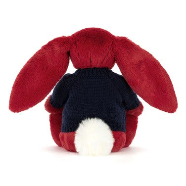 Bashful Luxe Bunny Scarlett with Personalised Navy Jumper