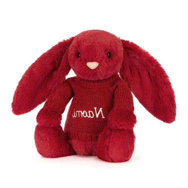 Bashful Luxe Bunny Scarlett with Personalised Red Jumper