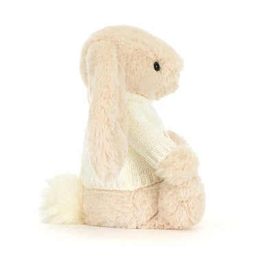 Bashful Luxe Bunny Willow with Personalised Cream Jumper