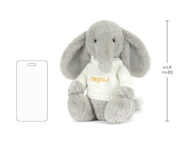 Bashful Luxe Elephant Thuddeus with Personalised Cream Jumper