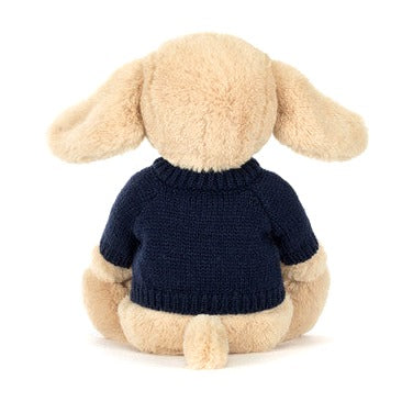 Bashful Luxe Puppy Orlando with Personalised Navy Jumper