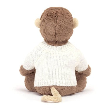 Bashful Monkey with Personalised Cream Jumper