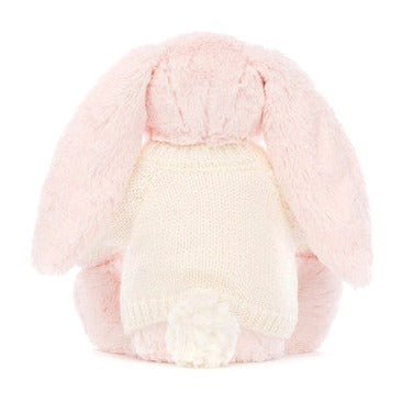 Bashful Pink Bunny with Personalised Cream Jumper