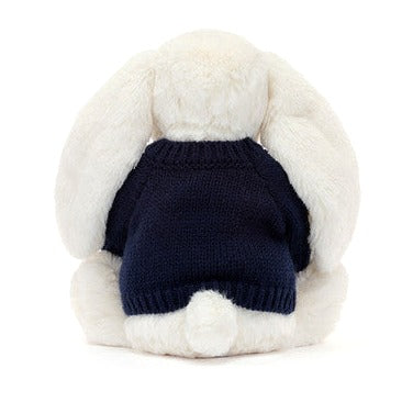 Bashful Twinkle Bunny with Personalised Navy Jumper