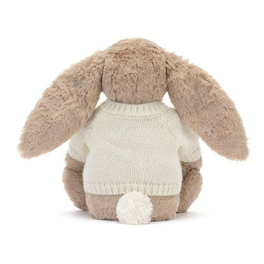 Blossom Beige Bunny 'Petal' with Personalised Cream Jumper