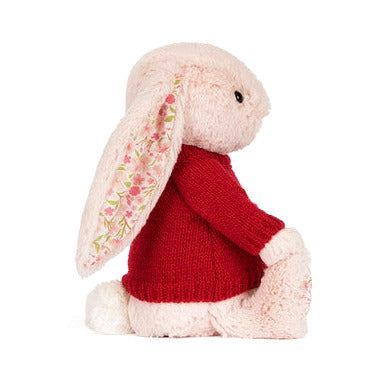 Blossom Blush Bunny 'Cherry' with Personalised Red Jumper