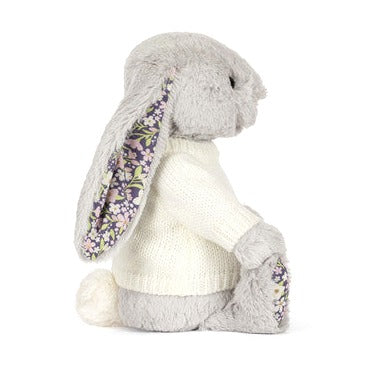 Blossom Silver Bunny 'Bloom' with Personalised Cream Jumper