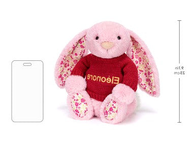 Blushkin Blossom Luxe Bunny with Personalised Red Jumper