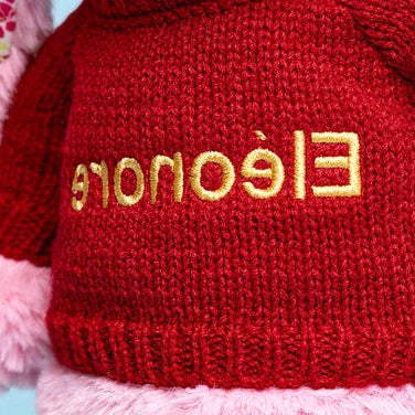 Blushkin Blossom Luxe Bunny with Personalised Red Jumper