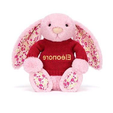 Blushkin Blossom Luxe Bunny with Personalised Red Jumper