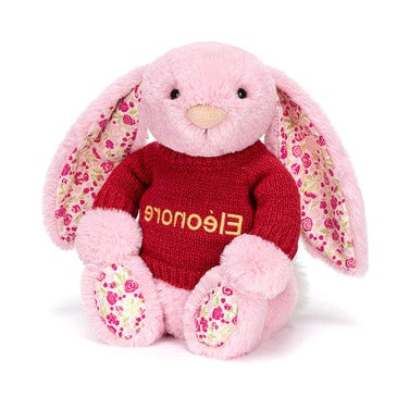 Blushkin Blossom Luxe Bunny with Personalised Red Jumper
