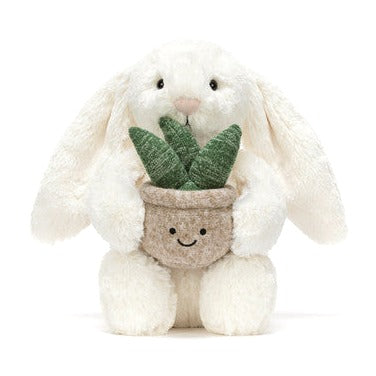 Cream Bunny with Plant
