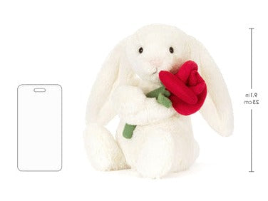 Cream Bunny with Rose