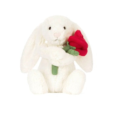 Cream Bunny with Rose